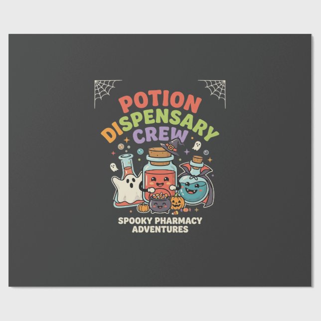 Halloween Pharmacy Potion Crew Wrapping Paper (Flat)