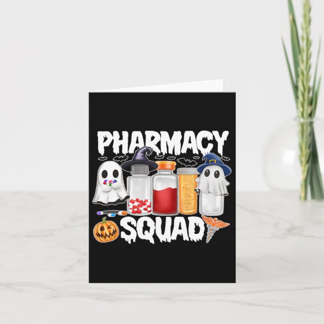 Halloween Pharmacy Squad Pills Shirts Pharmacist W Card (Front)