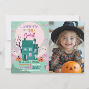 Halloween Photo 3rd Ghosts House Party Haunted  Invitation