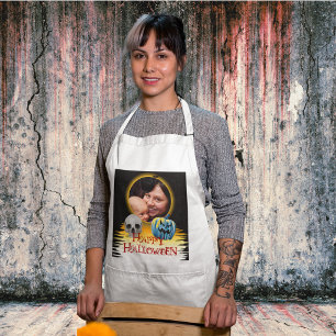 Halloween Photo Frame Skeleton and Jack o Lantern Standard Apron