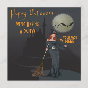 Halloween photo invitation INSERT YOUR OWN FACE