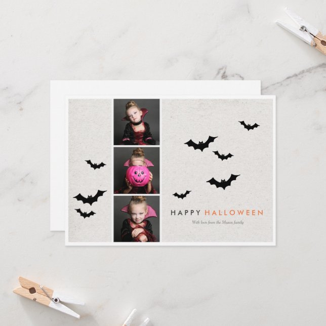 Halloween Photo Strip - Light Card (Front/Back In Situ)