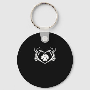 Halloween Pickle Skeleton Heart Hands Key Ring