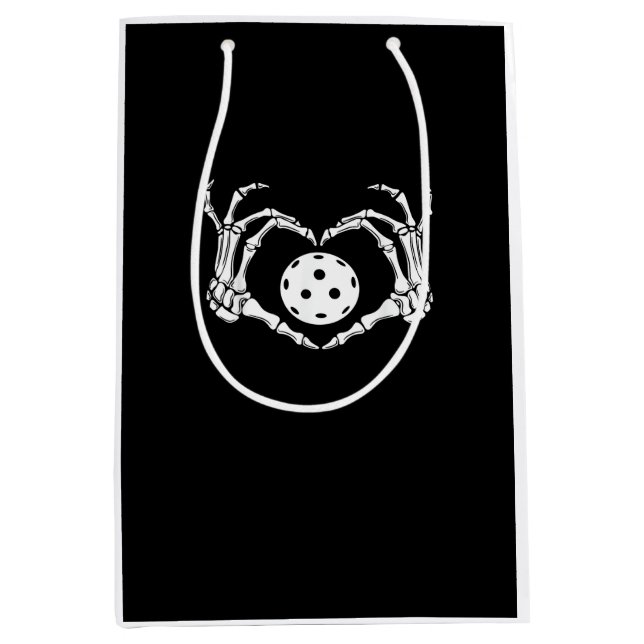 Halloween Pickle Skeleton Heart Hands Medium Gift Bag (Front)