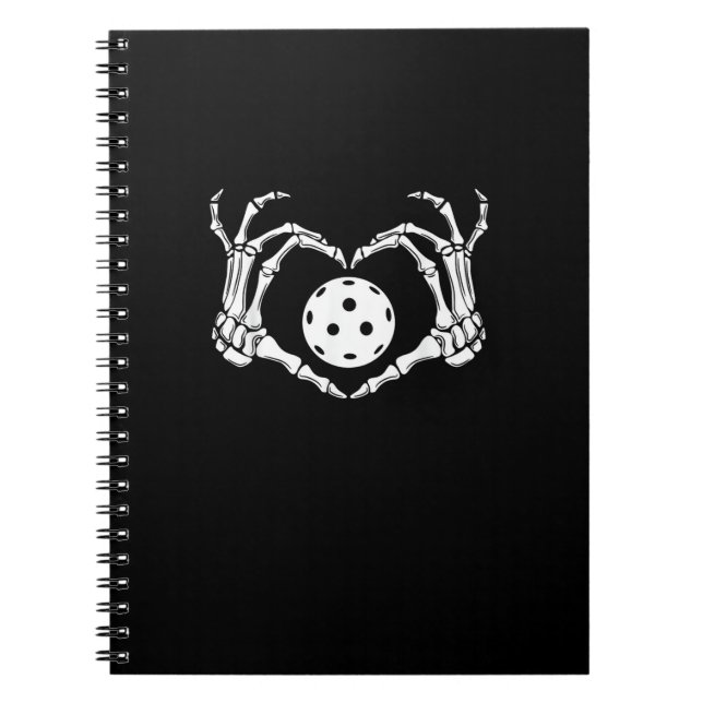 Halloween Pickle Skeleton Heart Hands Notebook (Front)