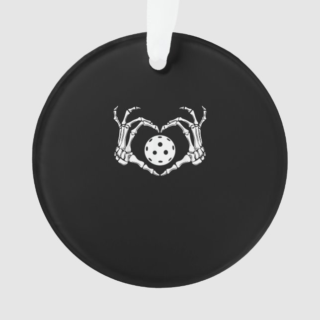 Halloween Pickle Skeleton Heart Hands Ornament (Front)