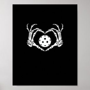 Halloween Pickle Skeleton Heart Hands Poster