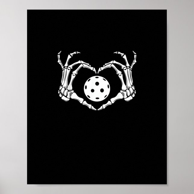 Halloween Pickle Skeleton Heart Hands Poster (Front)