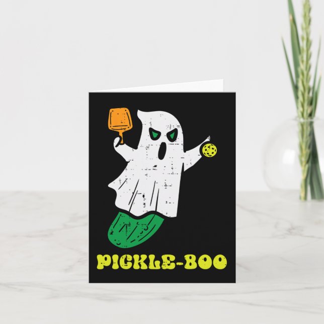 Halloween Pickleball Pickle Boo Ghost Costume Men  Card (Front)