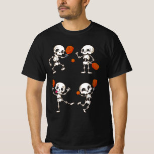 Halloween Pickleball Player Dancing Skeleton Sport T-Shirt