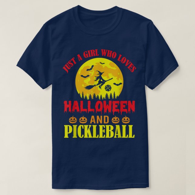 Halloween Pickleball Tee Just A Girl Who Loves Pic (Design Front)