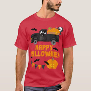Halloween Pickup Truck Pumpkin Happy Halloween Tru T-Shirt