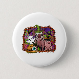 Halloween Pigs 6 Cm Round Badge