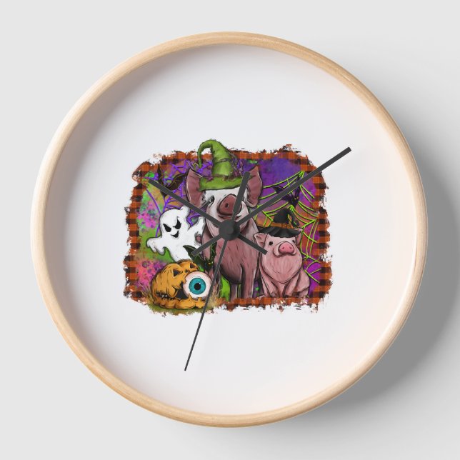 Halloween Pigs Clock (Front)