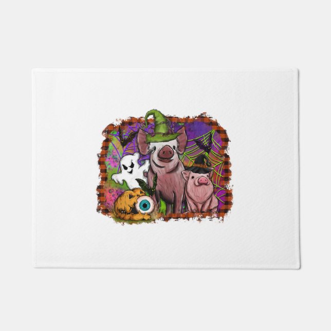 Halloween Pigs Doormat (Front)