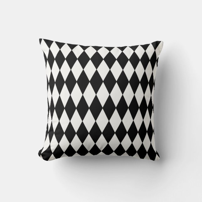 Halloween Pillow-Harlequin Diamonds Cushion (Front)