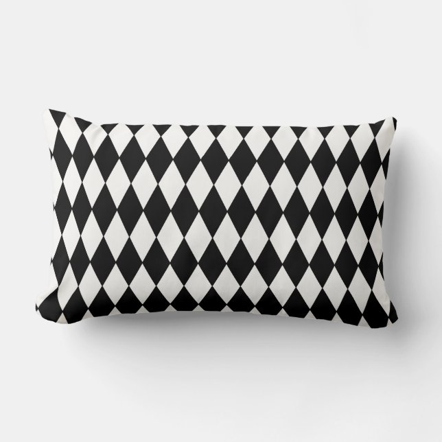 Halloween Pillow-Harlequin Diamonds Lumbar Cushion (Front)