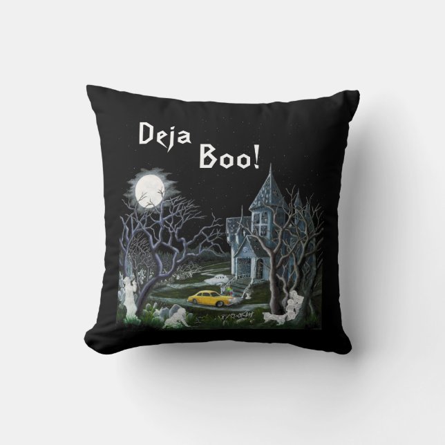 Halloween,pillow,haunted,mansion,ghosts,cat,dog Cushion (Front)