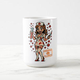 Halloween Pin-Up Nurse – Creepy Cute Cartoon Coffee Mug