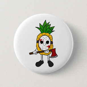 Halloween Pineapple  6 Cm Round Badge