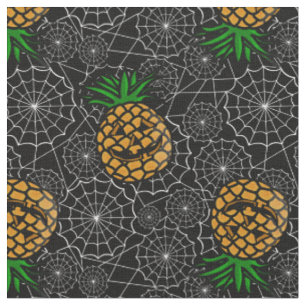 halloween pineapple alohaween luau spiderweb fabric
