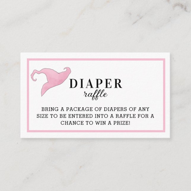 Halloween Pink a Baby is Brewing Diaper Raffle  Enclosure Card (Front)