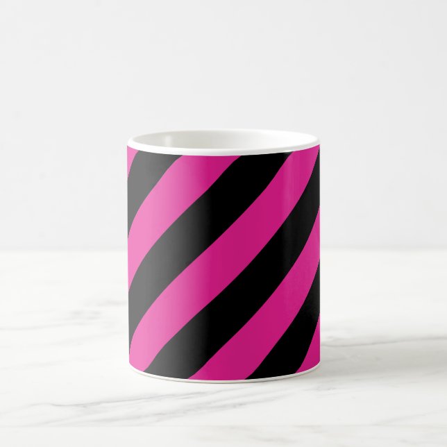 Halloween Pink and Black Striped Coffee Mug (Center)