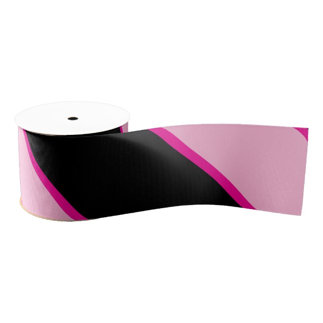 Halloween Pink and Black Striped Grosgrain Ribbon (Spool)
