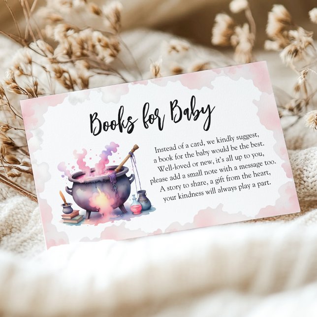 Halloween Pink Baby is Brewing Baby Shower Enclosure Card (Creator Uploaded)