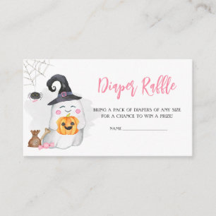 Halloween Pink Baby is Brewing Diaper Raffle Enclosure Card