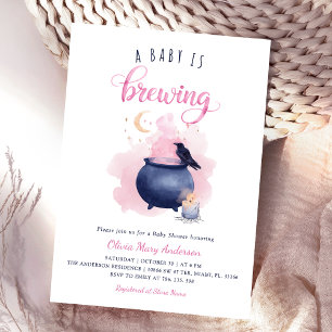 Halloween Pink Baby Shower  Invitation