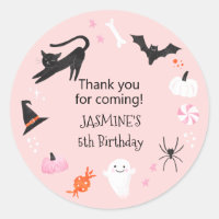 Halloween Pink Birthday Party Favour