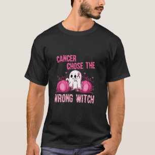 Halloween Pink Breast Cancer Awareness Ribbon Witc T-Shirt