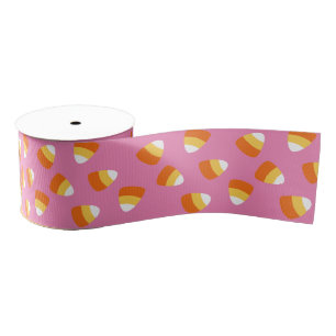 Halloween Pink Candy Corn Ribbon Grosgrain Ribbon