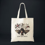 Halloween Pink Flowers Evil Bat Green Leaves Tote Bag<br><div class="desc">Halloween Pink Flowers Evil Bat Green Leaves Tote Bag. Unique,  beautiful,  stylish design. Easy to be personalised. Font style,  size,  and colours can be changed. Matching items are available.</div>