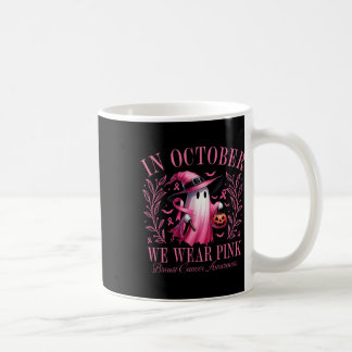 Halloween Pink Ghost In October We Wear Pink Breas Coffee Mug