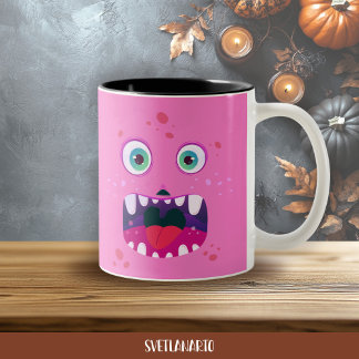 Halloween Pink Happy Monster Coffee Mug
