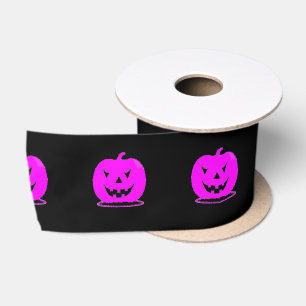 Halloween pink Jack o' lantern Thunder_Cove Satin Ribbon