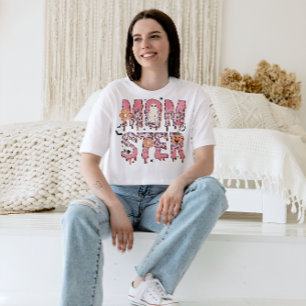 HALLOWEEN PINK MOMSTER LEOPARD PRINT  T-Shirt