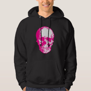 halloween pink skull goth hoodie