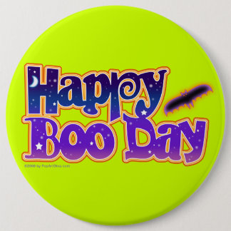 Halloween Pins, Buttons - Happy Boo Day Art
