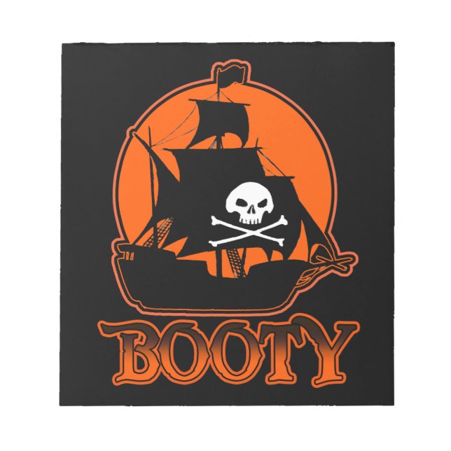 Halloween Pirate Booty Notepad (Front)