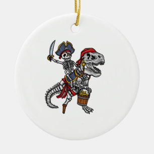 Halloween Pirate Dinosaur Skeleton Ceramic Tree Decoration