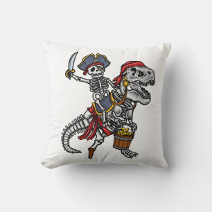 Halloween Pirate Dinosaur Skeleton Cushion