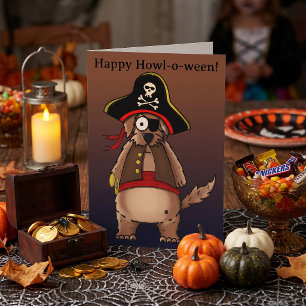 Halloween Pirate Dog Spooky Season Trick or Treat Card