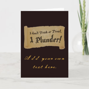 Halloween Pirate Plunder Card