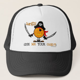 Halloween Pirate Pumpkin Trucker Hat