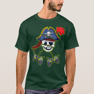 Halloween Pirate Skeleton Video Controllers Boys T-Shirt