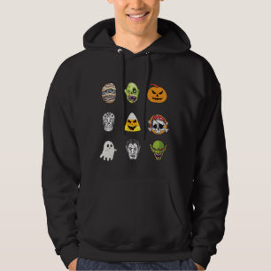 Halloween Pirate Skeleton Zombie Mummy Funny Faces Hoodie