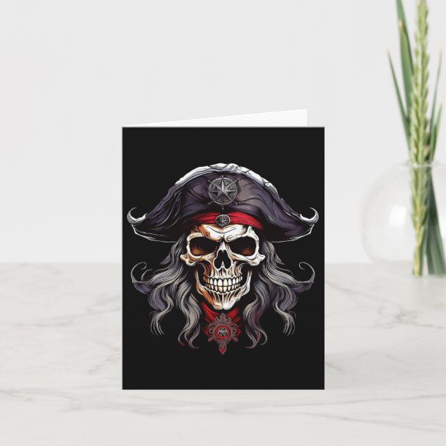 Halloween Pirate Skull  Card (Front)